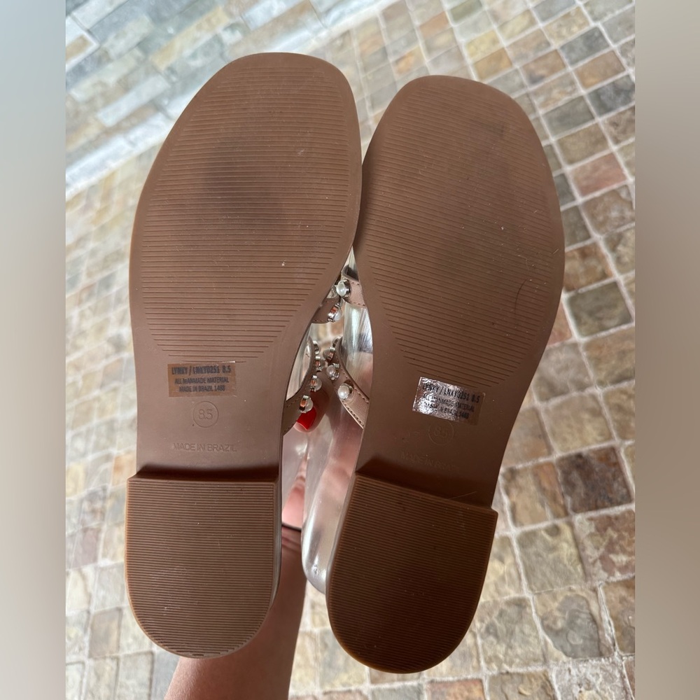 Steve Madden Tan Pearl-Studded Sandals - Picture 7 of 10